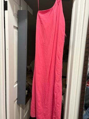 Tuckernuck One-Shoulder Maxi Dress in Hot Pink